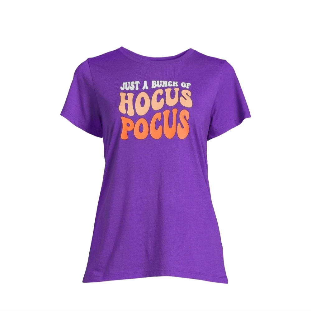 Women's Halloween Hocus Pocus Graphic Tee, Fall Short Sleeve T Shirt
